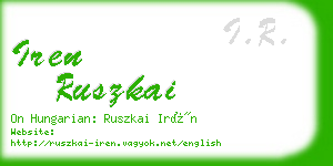 iren ruszkai business card